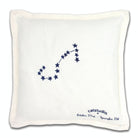 Scorpio Astrology Zodiac Embroidered Throw Pillow - back view showing velvet backing and zipper
