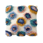 Shaggy Pom Poms Embroidered Throw Pillow, 18x18 inch, front view