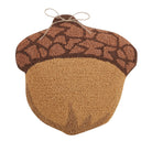 Shaped Acorn Hooked Wool Fall Harvest Throw Pillow, 14x14 inch, front view