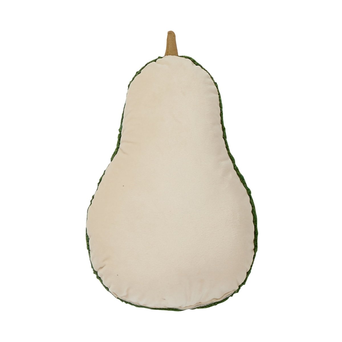 Reverse side of the Shaped Avocado Hooked Wool Throw Pillow, 8x12 inch