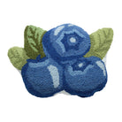 Shaped Blueberries Hooked Wool Throw Pillow, 12x16 inch, front view