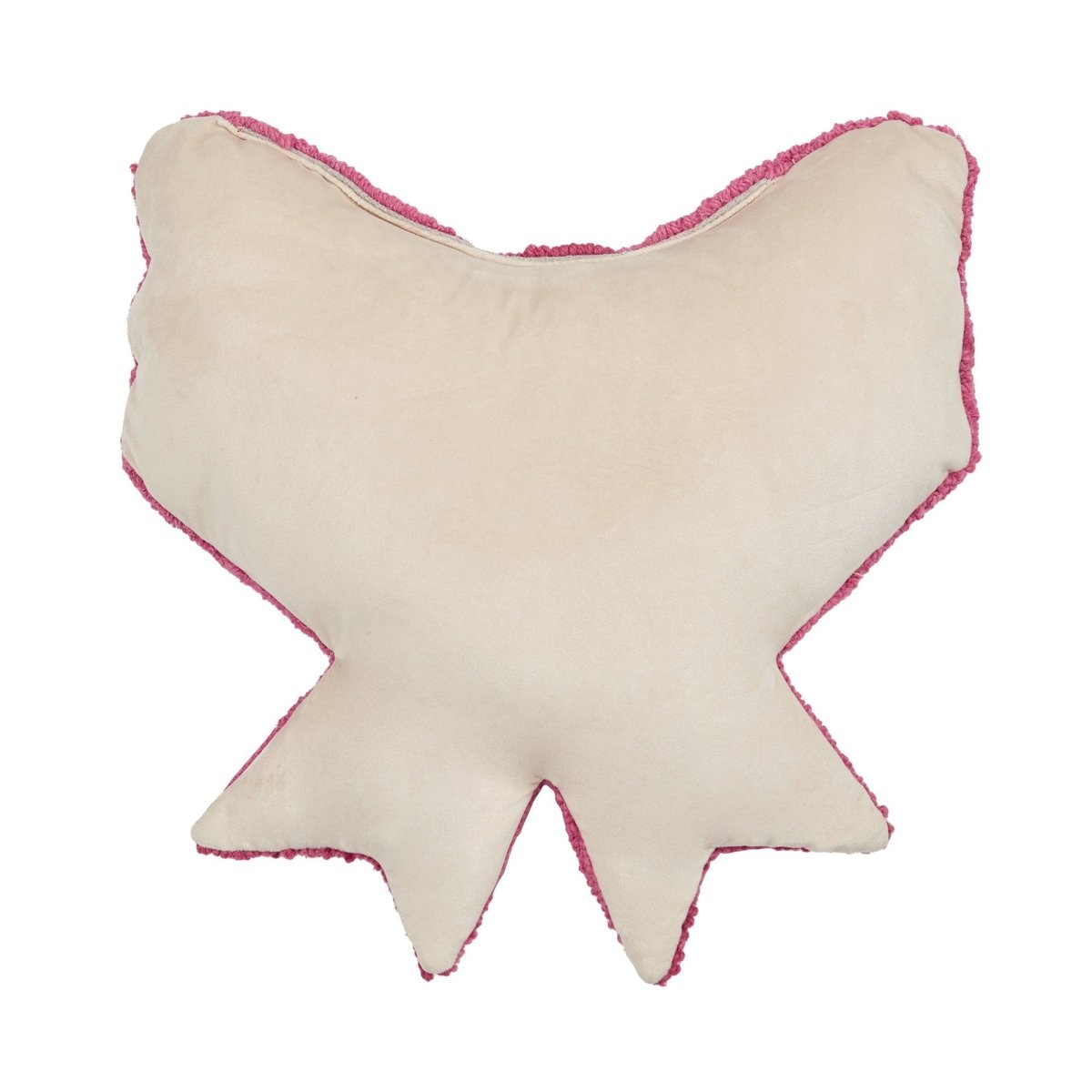 Reverse side of the Shaped Bow Hooked Wool Throw Pillow, 16x16 inch
