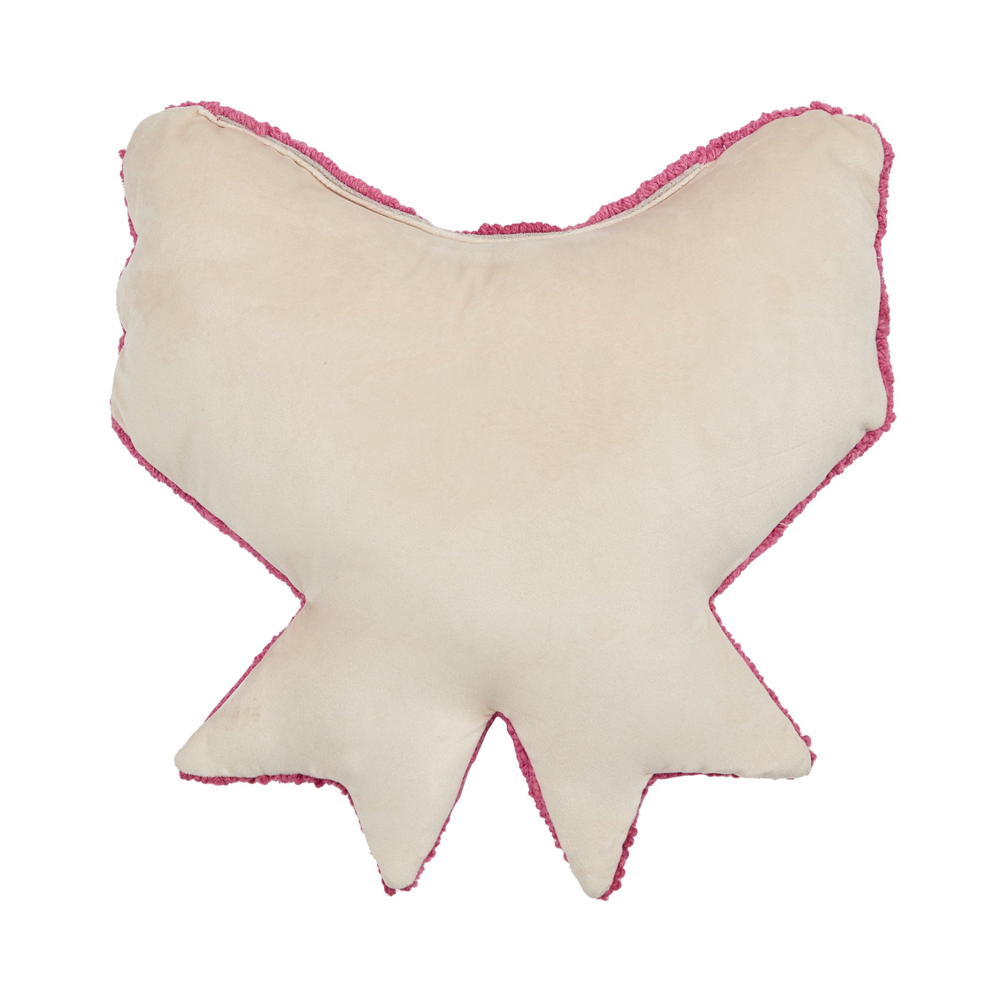 Reverse side of the Shaped Bow Hooked Wool Throw Pillow, 16x16 inch