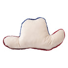 Reverse side of the Shaped Cowboy Patriotic Hat Hooked Wool Throw Pillow, 9x16 inch