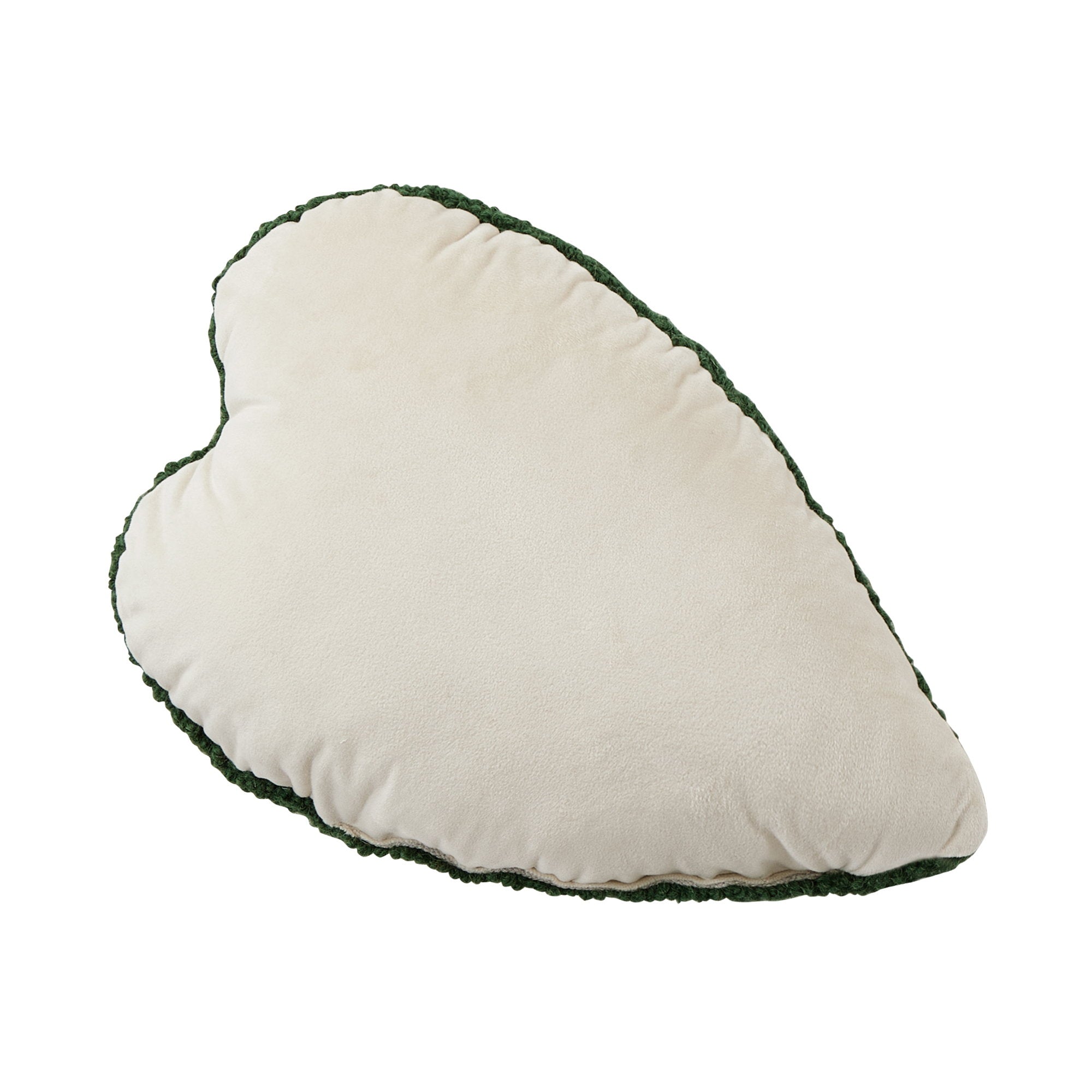 Reverse side of the Shaped Elephant Ear Leaf Hooked Wool Throw Pillow, 9x16 inch