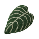 Shaped Elephant Ear Leaf Hooked Wool Throw Pillow, 9x16 inch, front view