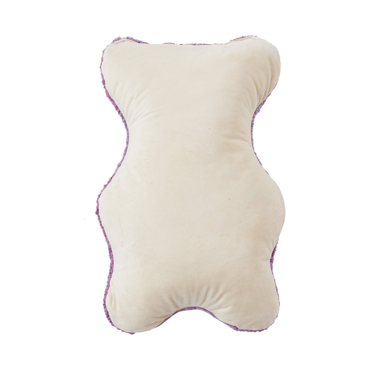 Reverse side of the Shaped Gummy Bear Hooked Wool Throw Pillow, 12x18 inch