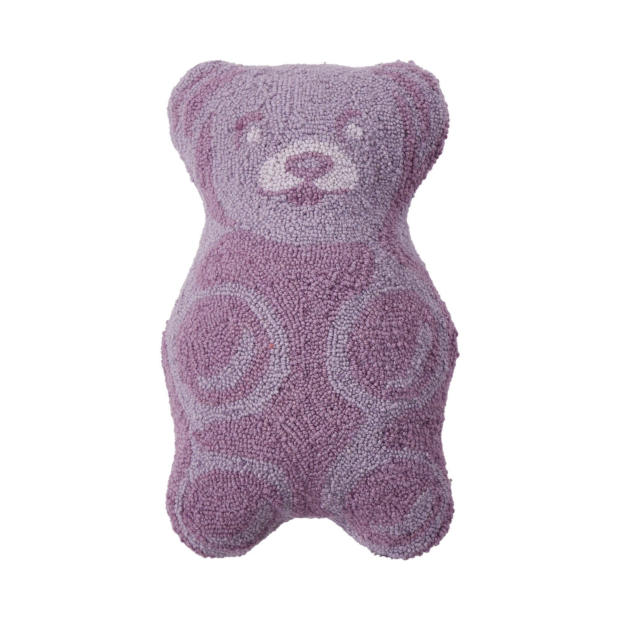 Shaped Gummy Bear Hooked Wool Throw Pillow, 12x18 inch, front view