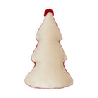Reverse side of the Shaped Holiday Tree with Pom Hooked Wool Christmas Throw Pillow, 9x14 inch