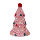 Shaped Holiday Tree with Pom Hooked Wool Christmas Throw Pillow, 9x14 inch, front view