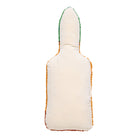 Reverse side of the Shaped Hot Sauce Hooked Wool Throw Pillow, 8x20 inch
