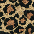 Shaped Leopard Heart Hooked Wool Throw Pillow, close-up detail