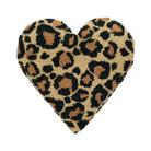 Shaped Leopard Heart Hooked Wool Throw Pillow, 12x12 inch, front view