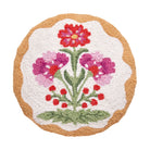 Shaped Mughal Flower Hooked Wool Throw Pillow, 16x16 inch, front view