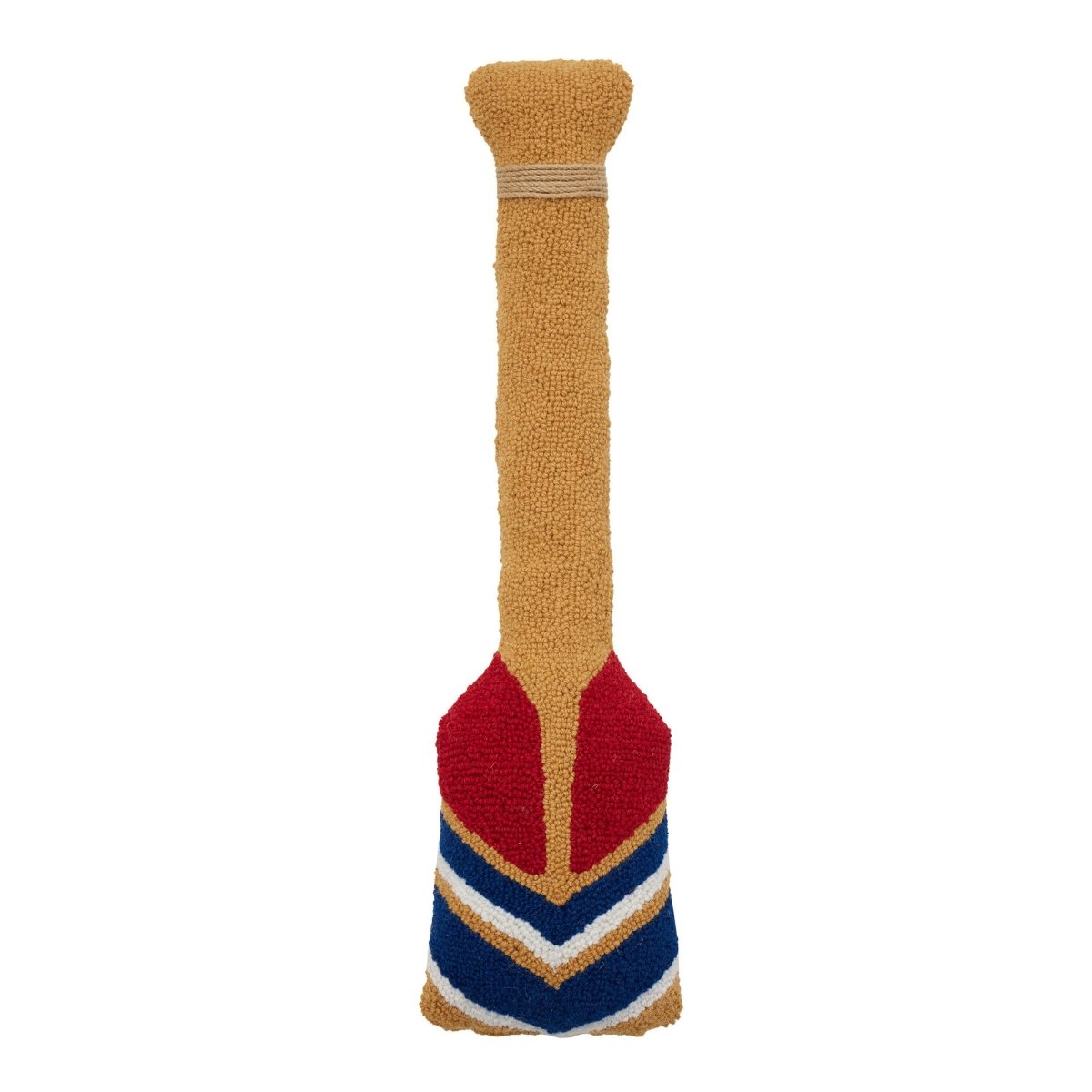 Shaped Oar Hooked Wool Throw Pillow, 8x30 inch, front view