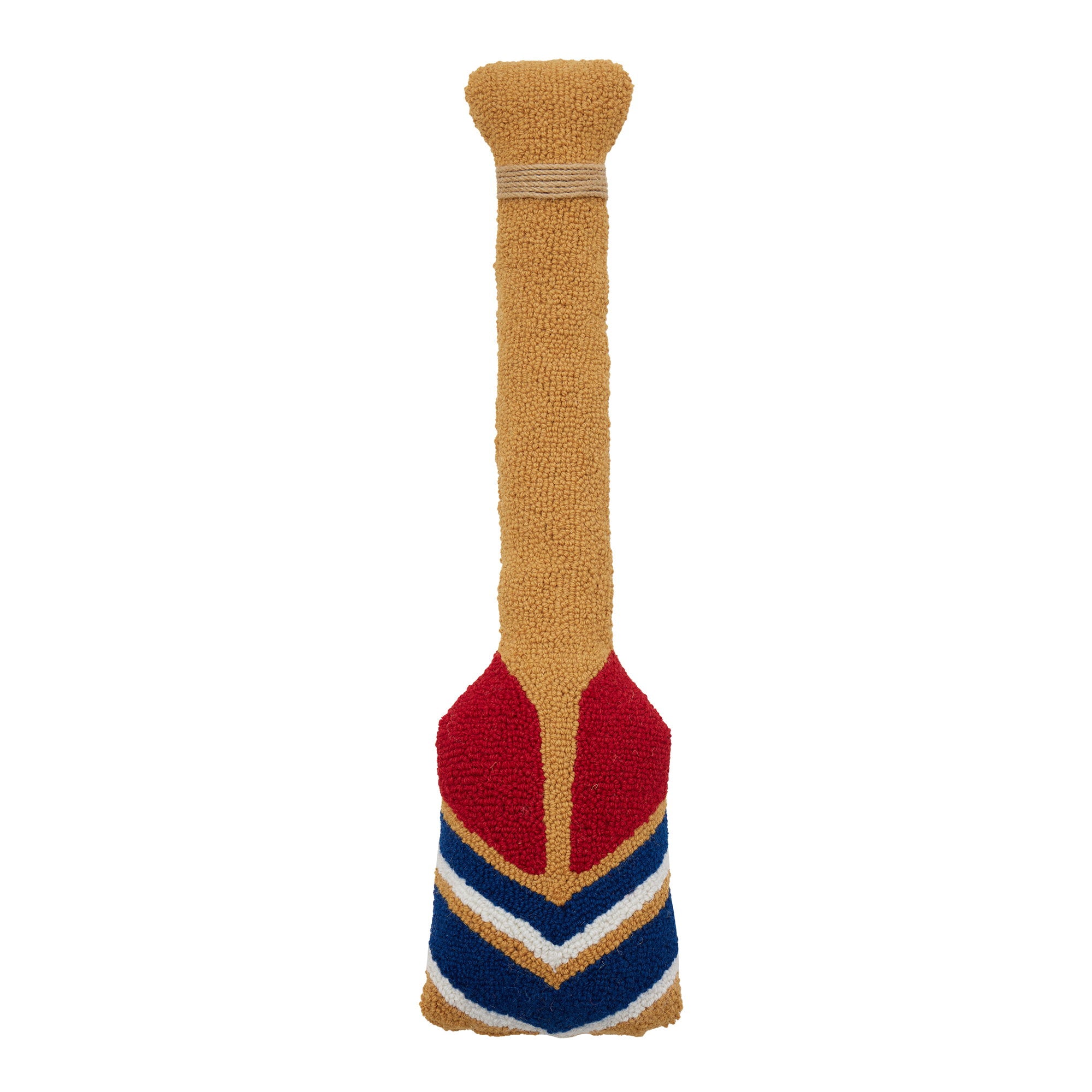 Shaped Oar Hooked Wool Throw Pillow, 8x30 inch, front view
