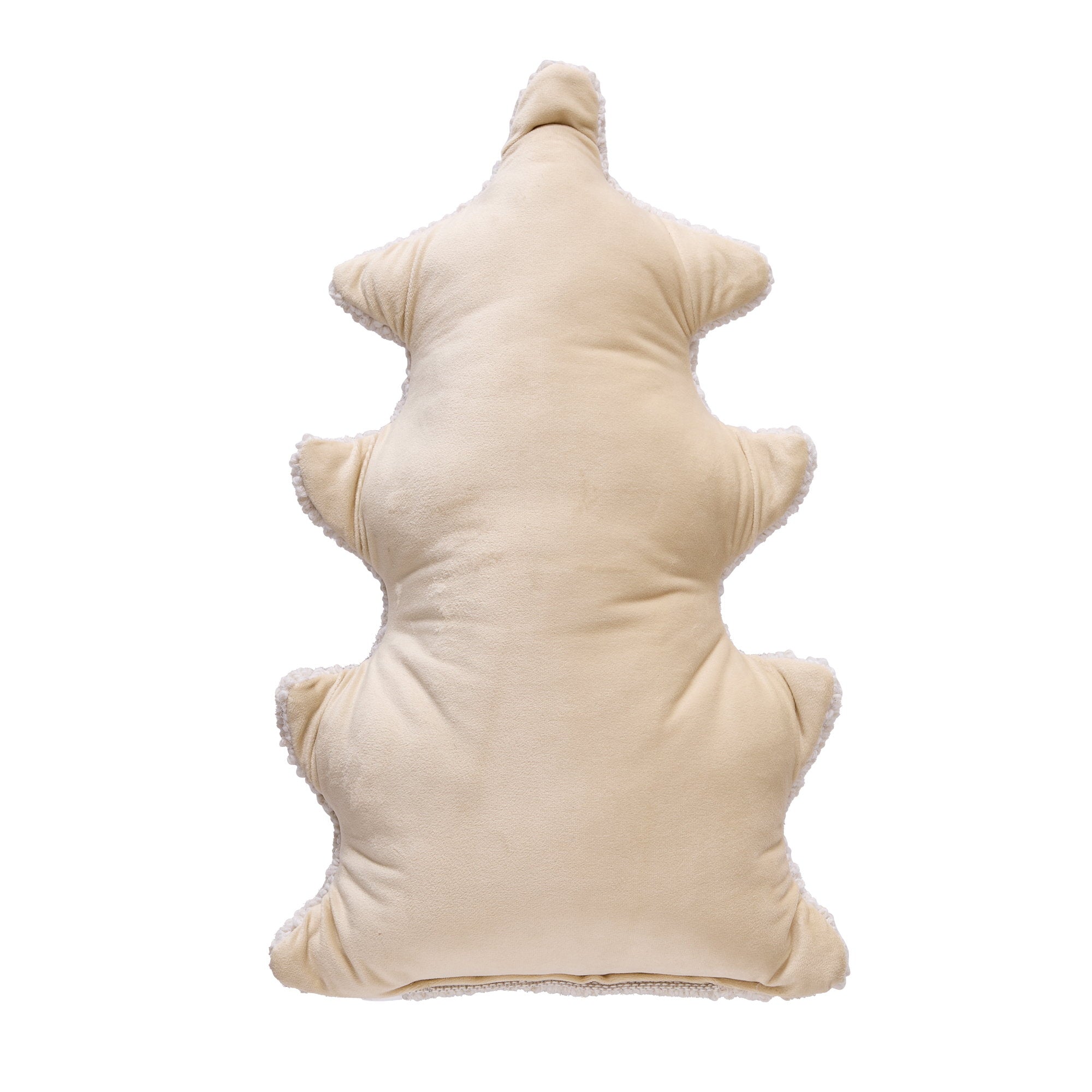 Reverse side of the Shaped Pagoda Hooked Wool Throw Pillow, 12x18 inch