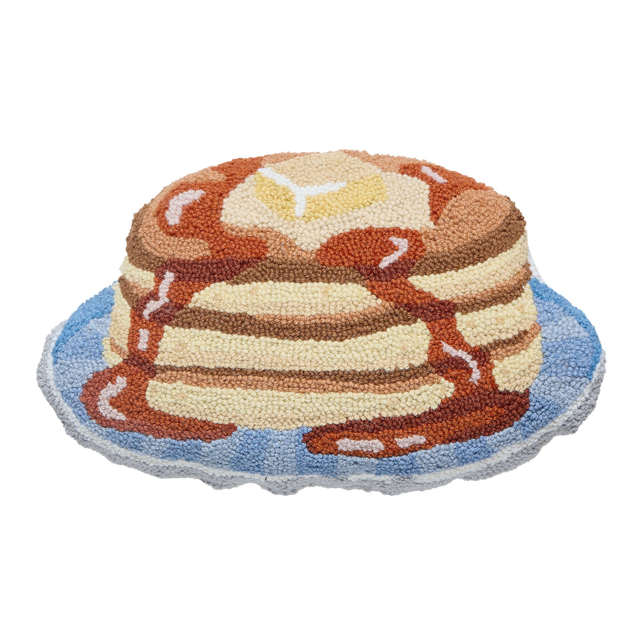 Shaped Pancakes Hooked Wool Throw Pillow, 12x18 inch, front view