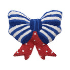 Shaped Patriotic Bow Hooked Wool Throw Pillow, 16x16 inch, front view