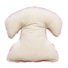 Reverse side of the Shaped Pink Telephone Hooked Wool Throw Pillow, 14x16 inch