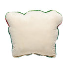 Reverse side of the Shaped Strawberry Pint Hooked Wool Throw Pillow, 14x16 inch