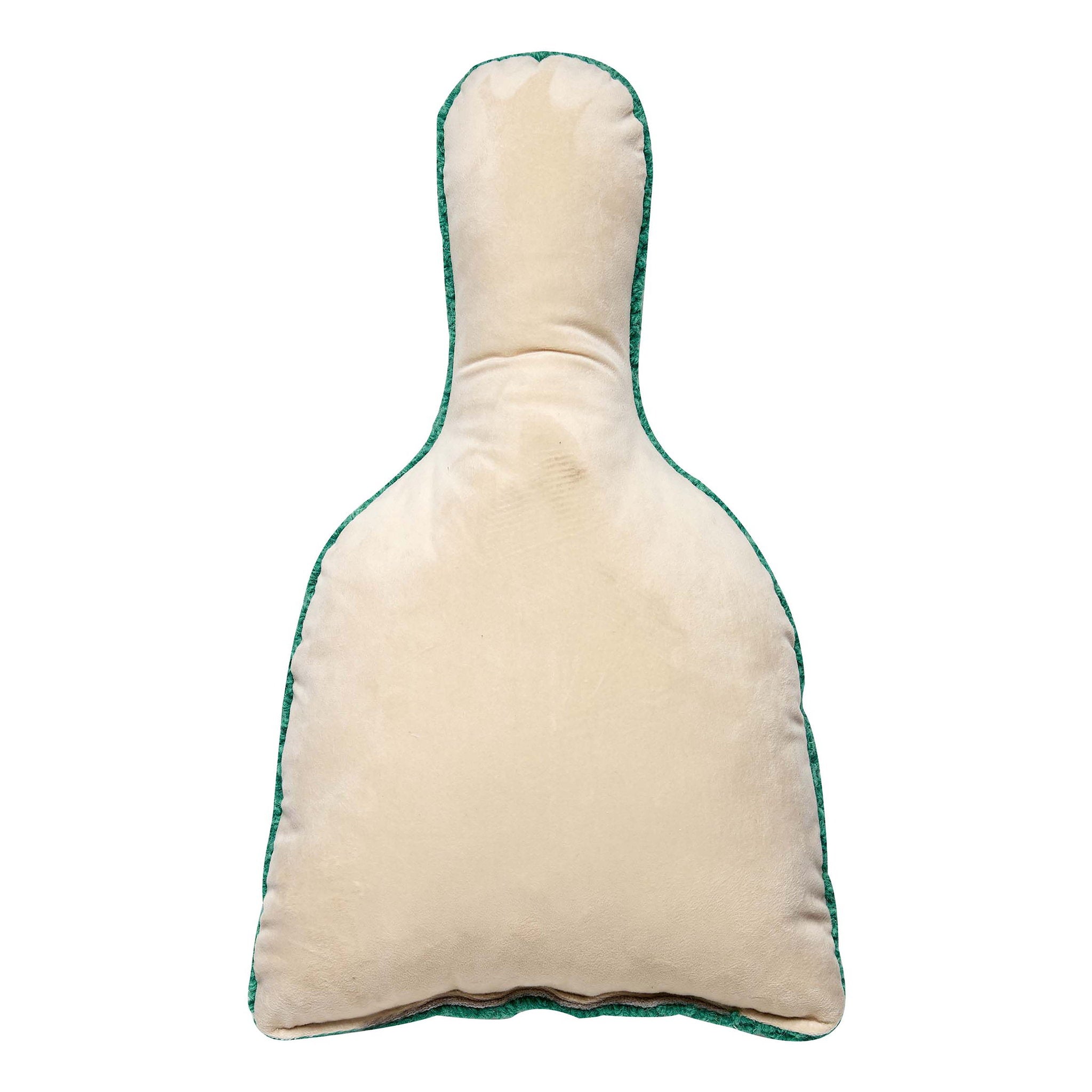 Reverse side of the Shaped Tequila Hooked Wool Throw Pillow, 12x18 inch