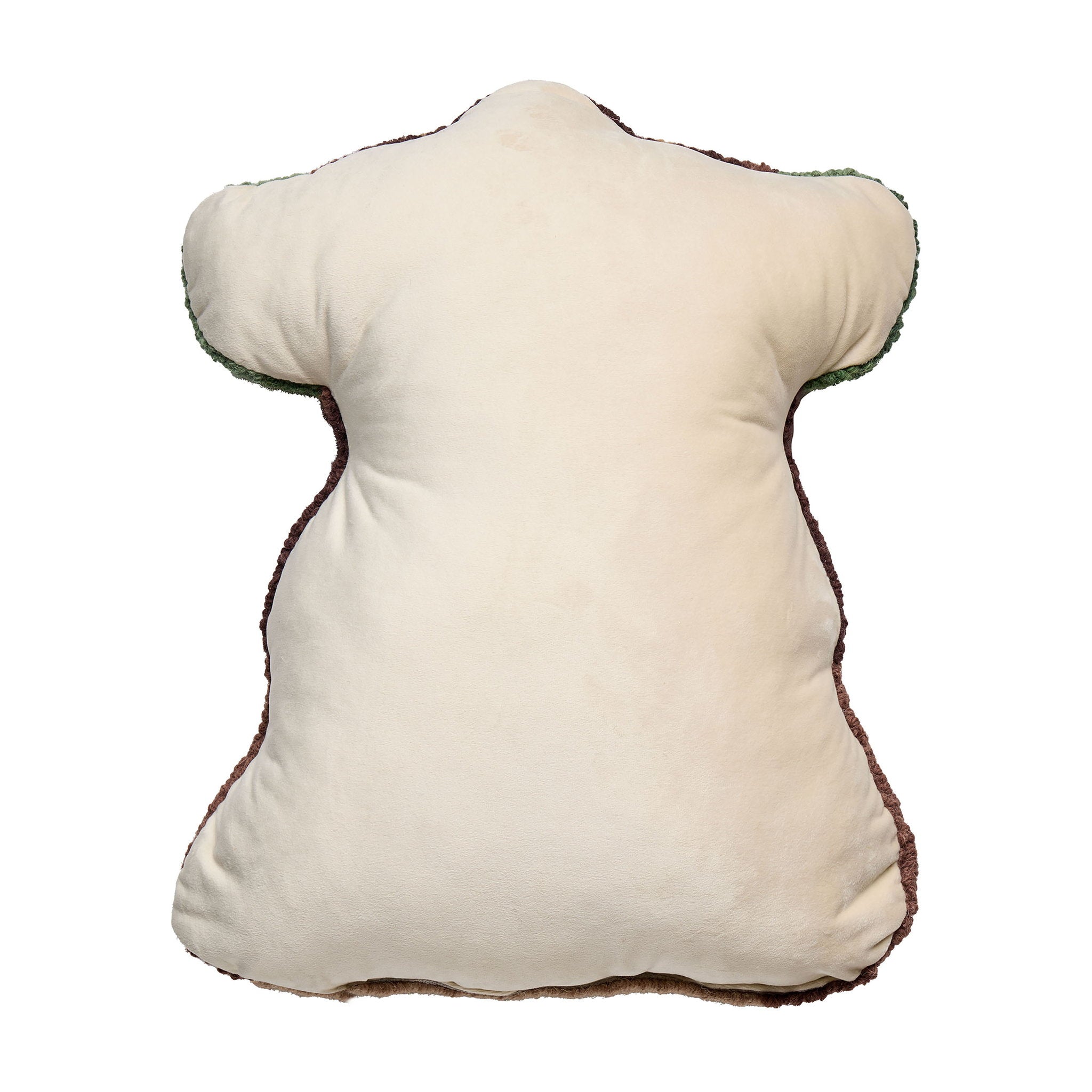 Reverse side of the Shaped Trekking Hooked Wool Throw Pillow, 14x18 inch