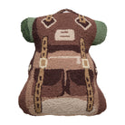 Shaped Trekking Hooked Wool Throw Pillow, 14x18 inch, front view