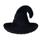 Shaped Witch Hat Hooked Wool Halloween Throw Pillow, 14x16 inch, closer view of the throw pillow