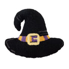 Shaped Witch Hat Hooked Wool Halloween Throw Pillow, 14x16 inch, front view