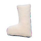 Reverse side of the Ski Boot Hooked Wool Christmas Throw Pillow, 12x16 inch