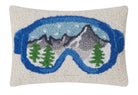 Ski Goggles Hooked Wool Christmas Throw Pillow, 8x12 inch, front view
