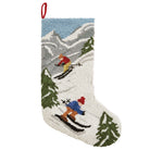 Ski Hooked Wool Christmas Stocking, 12x20 inch, front view
