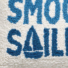 Smooth Sailing Hooked Wool Throw Pillow, close-up detail