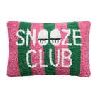 Snooze Club Hooked Wool Throw Pillow, 8x12 inch, front view