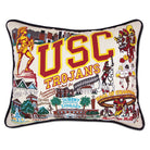 Southern California Trojans hand-embroidered Usc throw pillow featuring school colors and mascot imagery