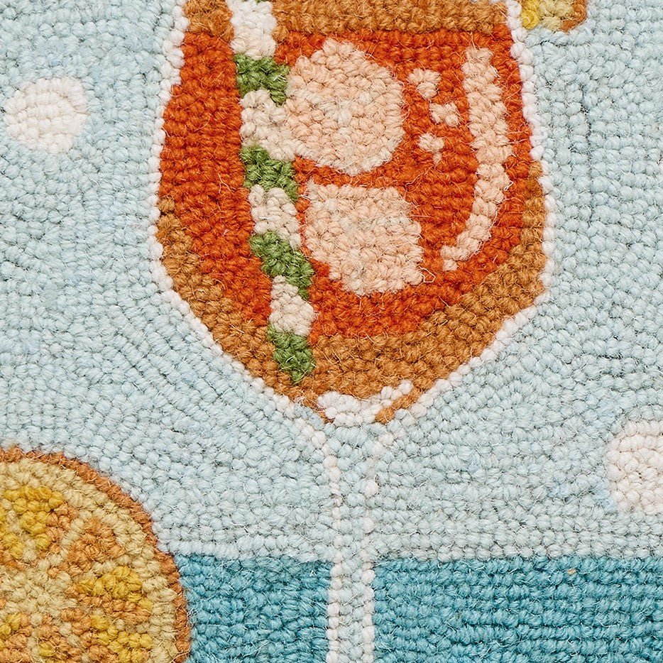 Spritz Hooked Wool Throw Pillow, close-up detail