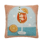 Spritz Hooked Wool Throw Pillow, 16x16 inch, front view