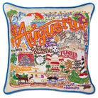 St. Augustine hand-embroidered throw pillow showcasing iconic landmarks