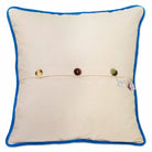 St. Augustine XL Embroidered Travel Throw Pillow - back view showing velvet backing and zipper