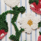 Strawberries Tufted Poly Hooked Throw Pillow, close-up detail