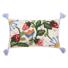 Strawberry Garden Tufted Hooked Wool Throw Pillow, 9x16 inch, front view