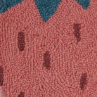 Strawberry Tassel Shaped Hooked Wool Throw Pillow, close-up detail