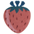 Strawberry Tassel Shaped Hooked Wool Throw Pillow, 14x14 inch, front view