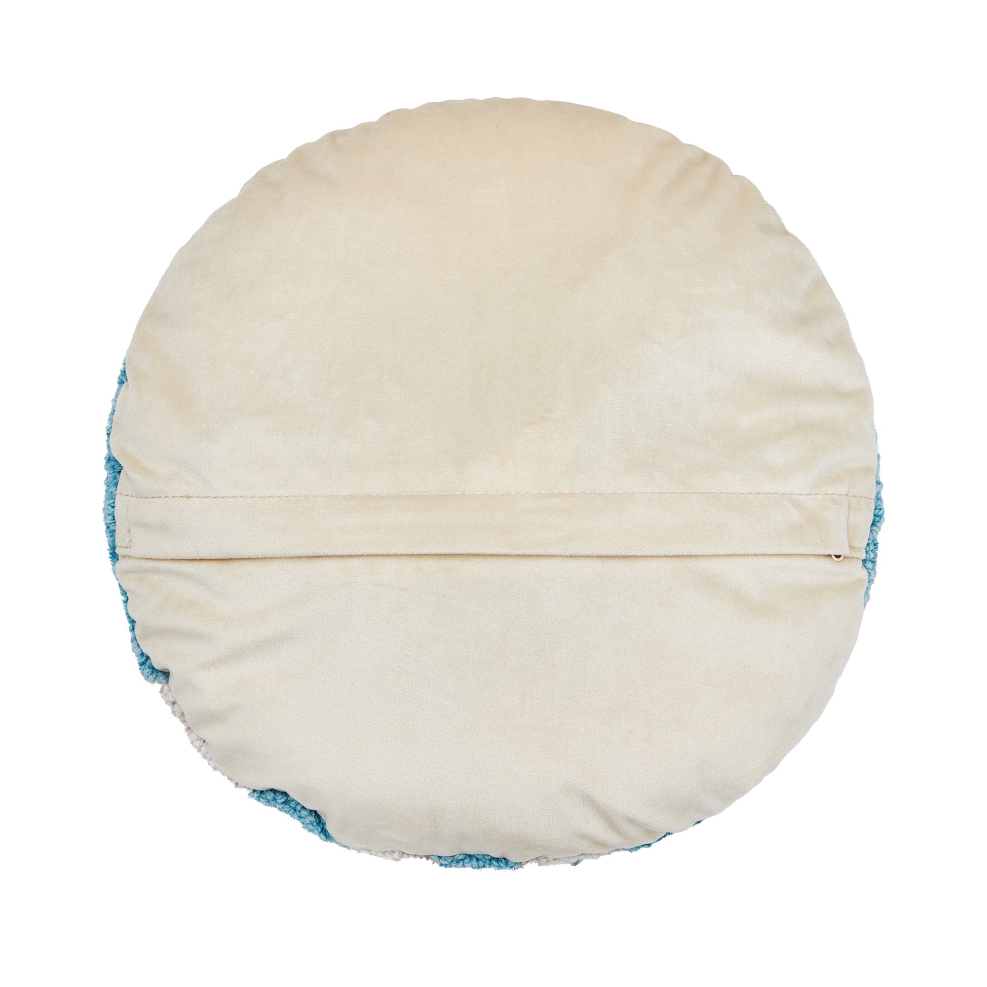 Reverse side of the Stripe Cherries Hooked Wool Throw Pillow, 14x14 inch