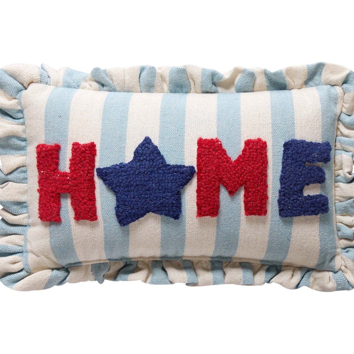 Stripe Home Hooked Throw Pillow, close-up detail