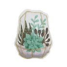 Succulent Terrarium Shaped Printed Throw Pillow, 12x15 inch, front view