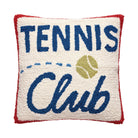 Tennis Club Hooked Wool Throw Pillow, 14x14 inch, front view