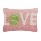 Tennis Love Hooked Wool Throw Pillow, 8x12 inch, front view