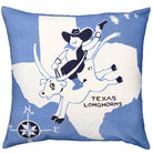 Texas Cowboy Longhorn Western needlepoint throw pillow showcasing iconic landmarks